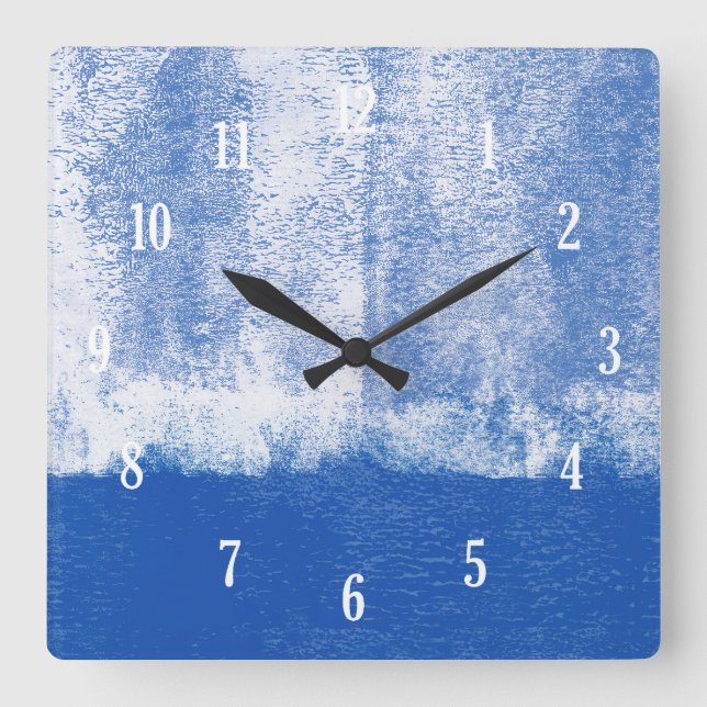 Blauwalzenuhr Quadratische Wanduhr (Vorderseite)