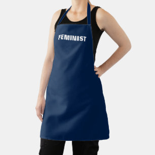Blauweiß der "Feministin" Schürze
