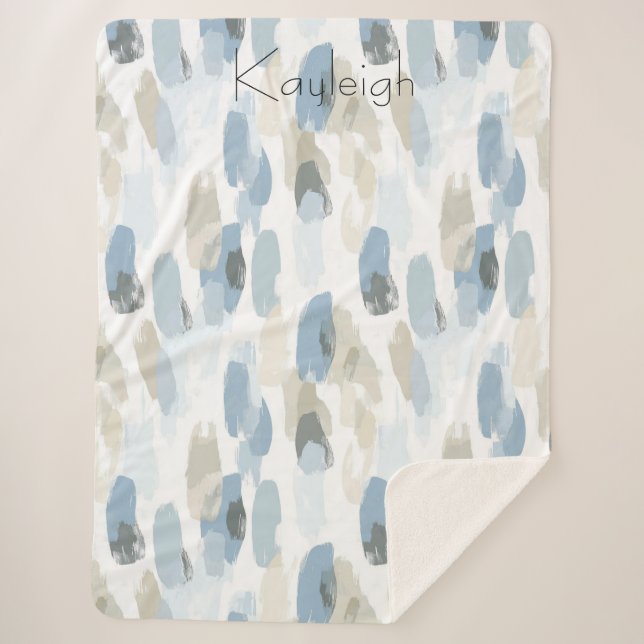 Blauweißcreme Abstrakt Sherpadecke (Vorderseite)