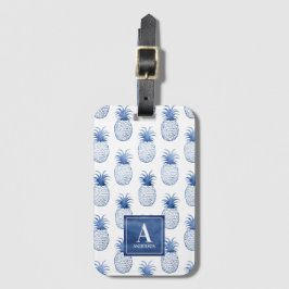 Blauweiße Ananas Gepäckanhänger