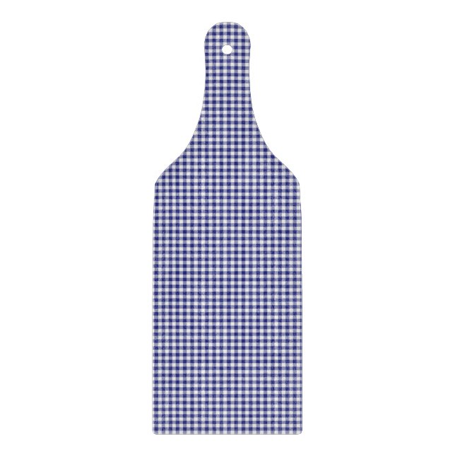 Blauweiße Gingham-CUTTING-PADDLE Schneidebrett (Vorderseite)