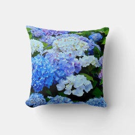 Blauweiße Hydrangea-Blume-SQUARE PILLOW Kissen