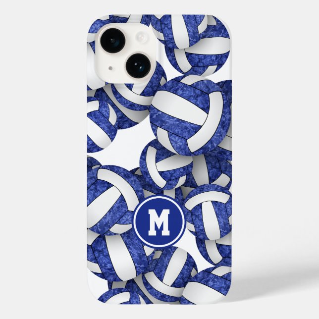 Blauweiße mit Monogramm Gürtelkugeln Case-Mate iPhone Hülle (Rückseite)