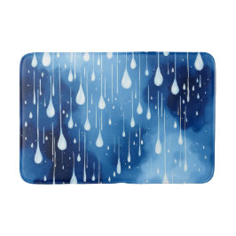 Blauweiße Natur Rindrops Muster Bath Mat Badematte