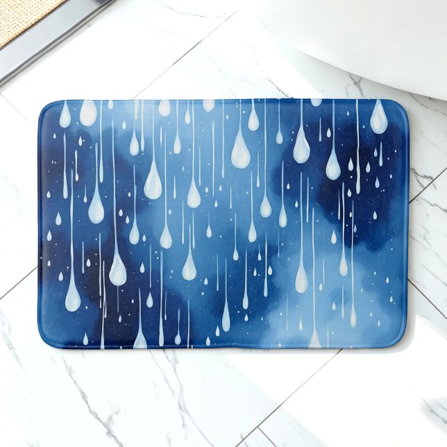 Blauweiße Natur Rindrops Muster Bath Mat Badematte (Von Creator hochgeladen)