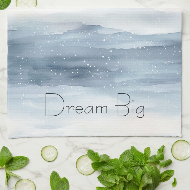 Blauweiße Schneeflocken Geschirrtuch (Gefaltet)