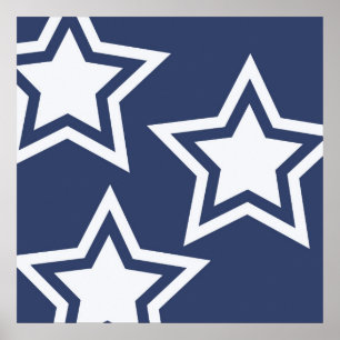 Blauweiße Stars Poster