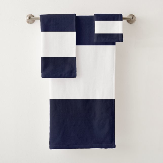 Blauweiße Streifen Badhandtuch Set (Insitu)