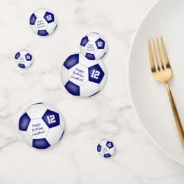 Blauweißer Sport Geburtstagsfußball Konfetti