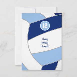 Blauweißer Volleyball Geburtstag oder Glückwünsche Karte