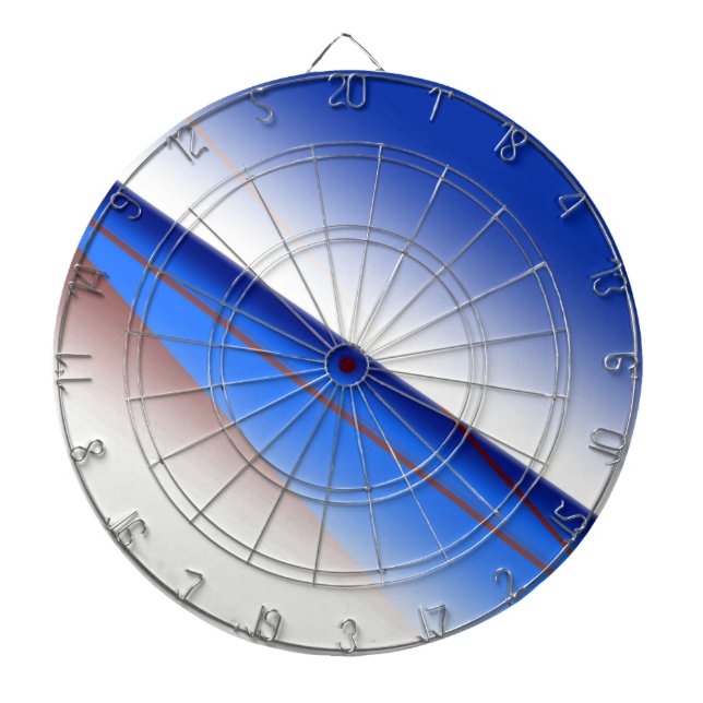 Blauweißes, einfaches Muster, farbig Dartscheibe (vorne)