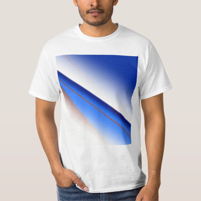 Blauweißes, einfaches Muster, farbig T-Shirt (Vorderseite)