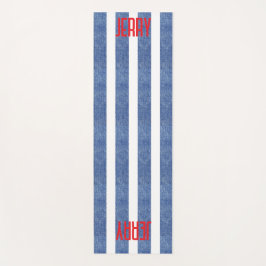 Blauweißes, gestreiftes Muster Yogamatte