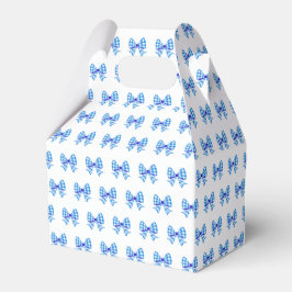 Blauweißes Gingham-Bogen-Muster Geschenkschachtel