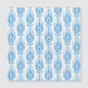 Blauweißes Ikat-Muster Magnetkarte
