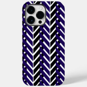 Blauweißes, modernes Zickzack Muster Case-Mate iPhone 14 Pro Max Hülle