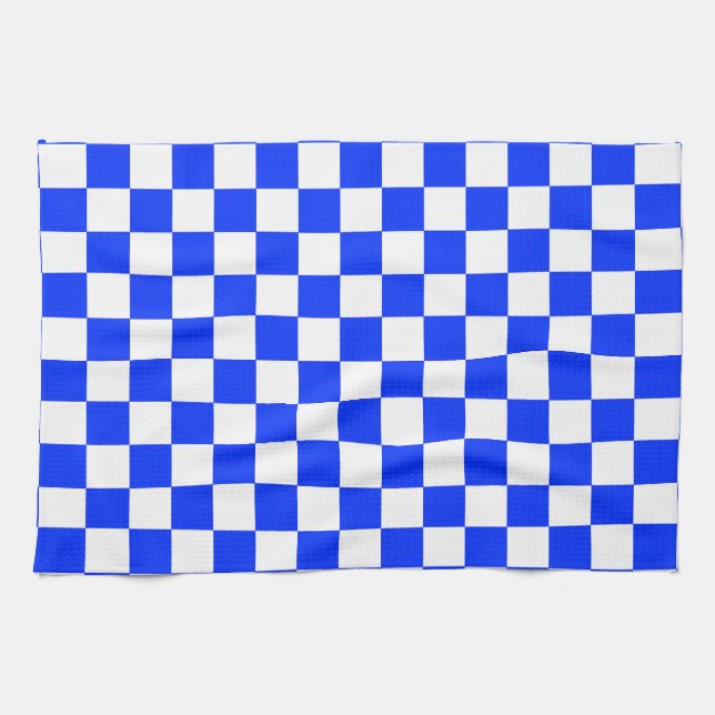 Blauweißes Schachbrettmuster für den Karo Geschirrtuch (Horizontal)