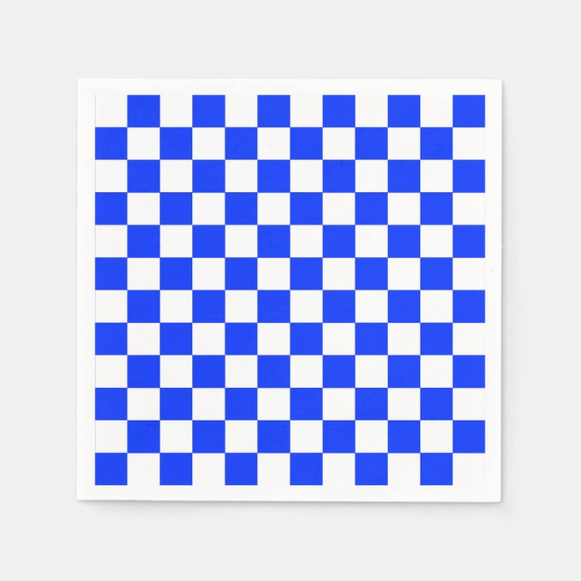 Blauweißes Schachbrettmuster für den Karo Serviette (Vorderseite)