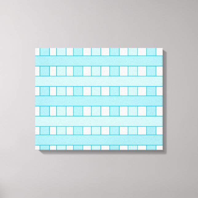 Blauweißes Schachbrettmuster Leinwanddruck (Vorderseite)