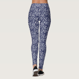 Blauweißes, zackiges Design Leggings