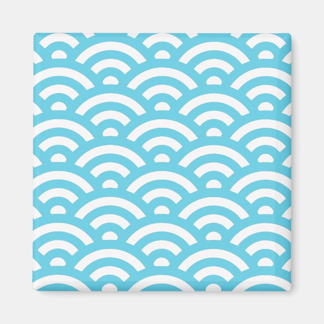 Blauwellenmuster Magnet (Vorne)