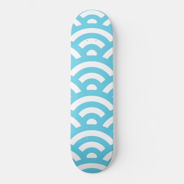 Blauwellenmuster Skateboard (Vorderseite)