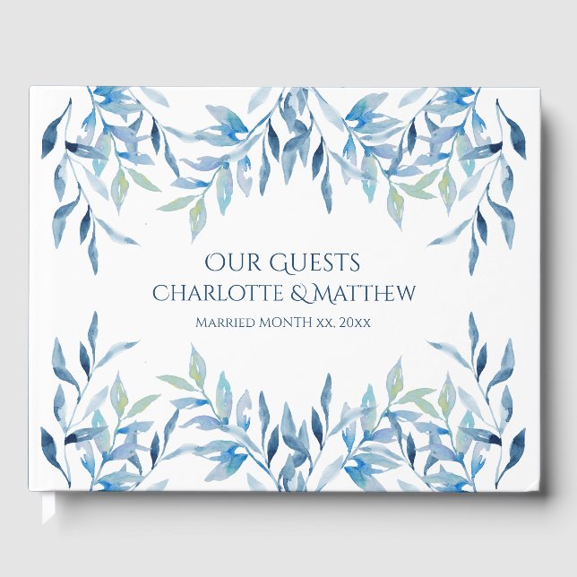 Blauwildzweige, Wasserfarbenhochzeit Gästebuch (Vorderseite)