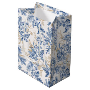 Blauwintermuster für Vintage Blume Mittlere Geschenktüte