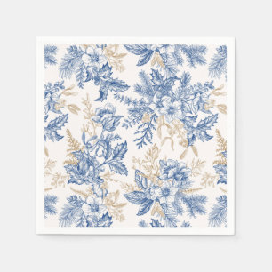 Blauwintermuster für Vintage Blume Serviette