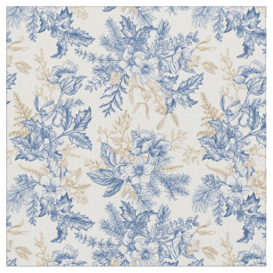 Blauwintermuster für Vintage Blume Stoff