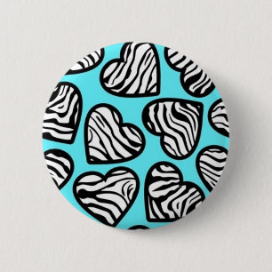 Blauzebraherzen Button
