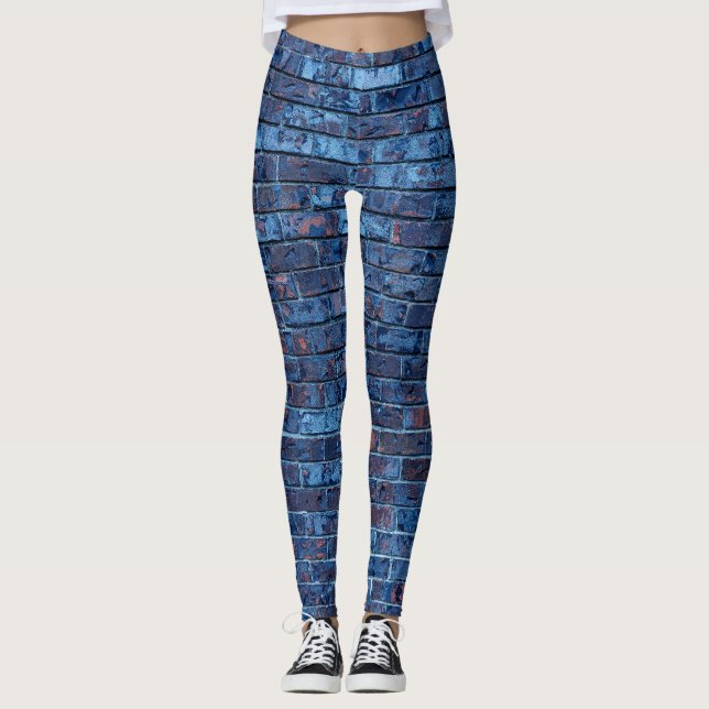 Blauziegelmuster Leggings (Vorderseite)