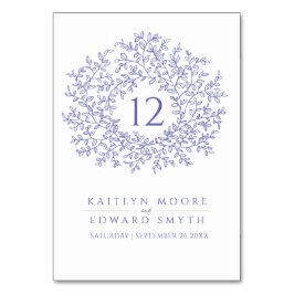 Blauzungenkreis-Monogramm-Hochzeit Tischnummer