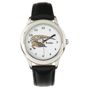 Blauzungenreptilierer Cartoon Armbanduhr