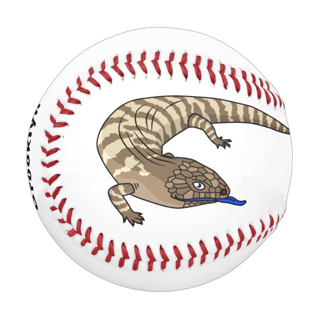 Blauzungenreptilierer Cartoon Baseball (Vorderseite Links)