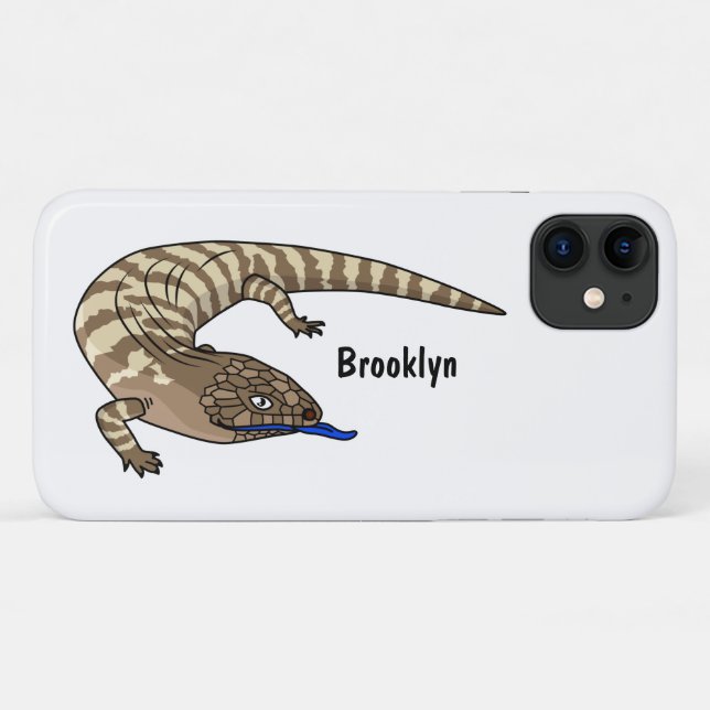 Blauzungenreptilierer Cartoon Case-Mate iPhone Hülle (Rückseite (Horizontal))