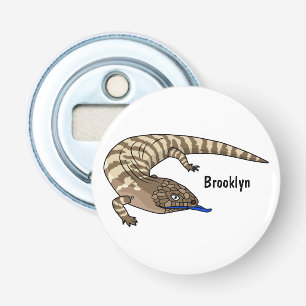 Blauzungenreptilierer Cartoon Flaschenöffner