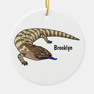 Blauzungenreptilierer Cartoon Keramik Ornament