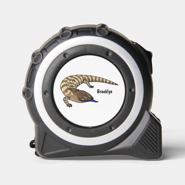 Blauzungenreptilierer Cartoon Maßband (Vorderseite)