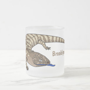 Blauzungenreptilierer Cartoon Mattglastasse