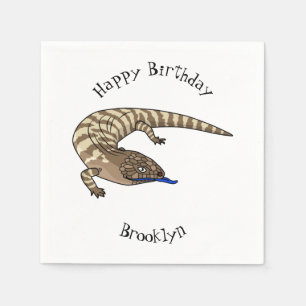 Blauzungenreptilierer Cartoon Serviette