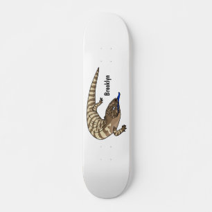 Blauzungenreptilierer Cartoon Skateboard
