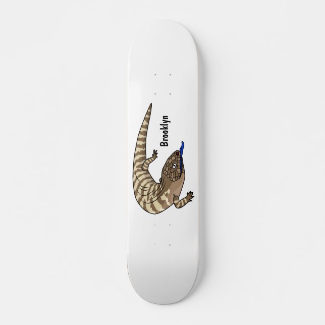 Blauzungenreptilierer Cartoon Skateboard (Vorne)