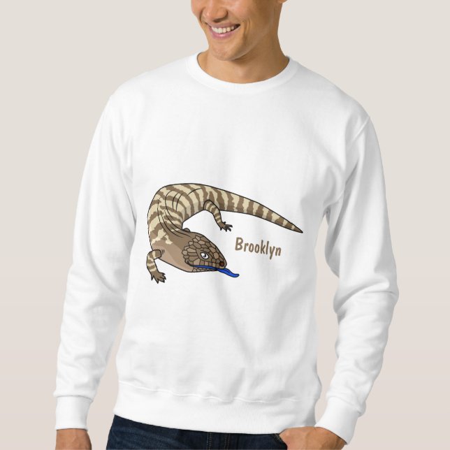 Blauzungenreptilierer Cartoon Sweatshirt (Vorderseite)