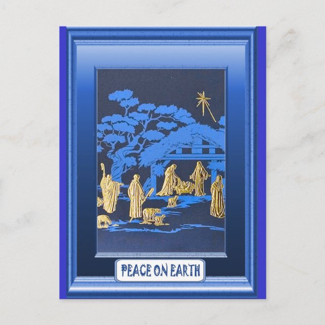 Blauzungenszene Feiertagspostkarte (Vorderseite)