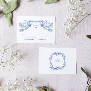 Blauzungenvögel Hochzeit RSVP Karte