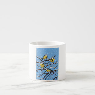 Blauzungenvögel im Winter Espressotasse