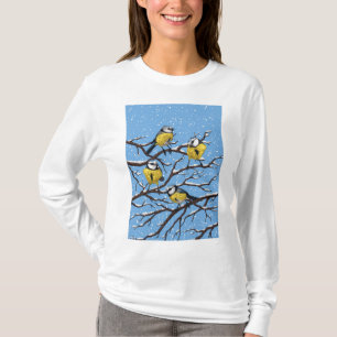 Blauzungenvögel im Winter T-Shirt