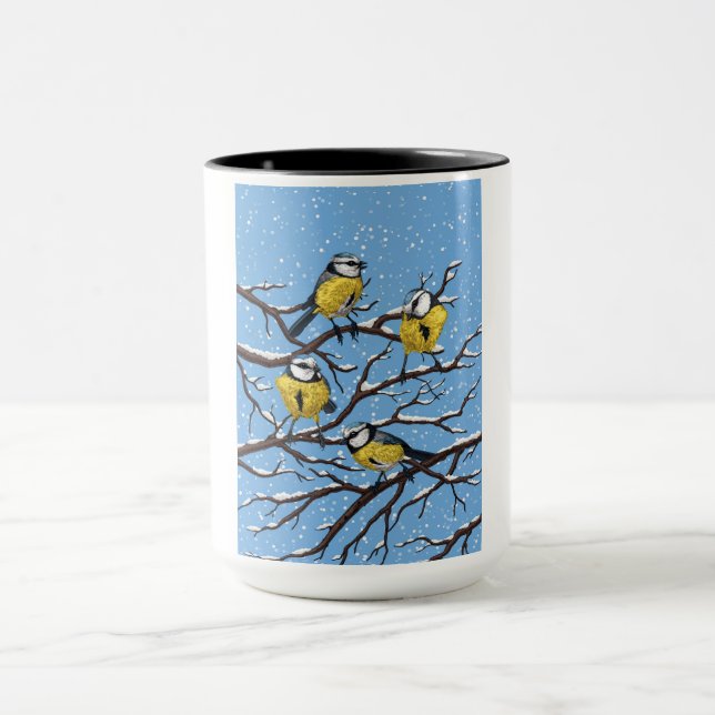 Blauzungenvögel im Winter Tasse (Zentrum)
