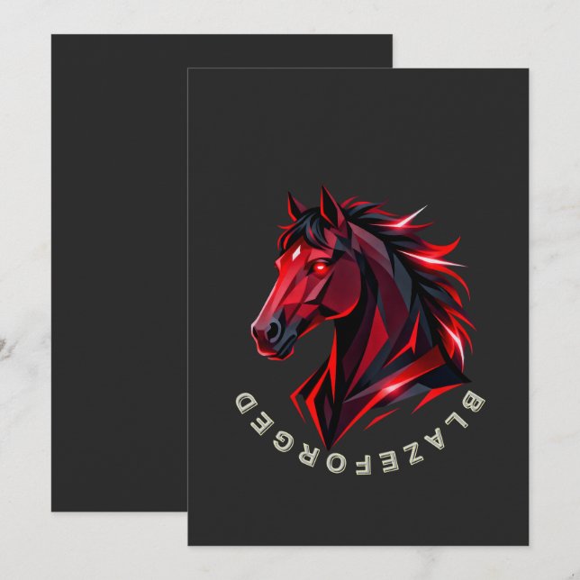BlazeForge Rotes Pferd Einladung (Vorne/Hinten)